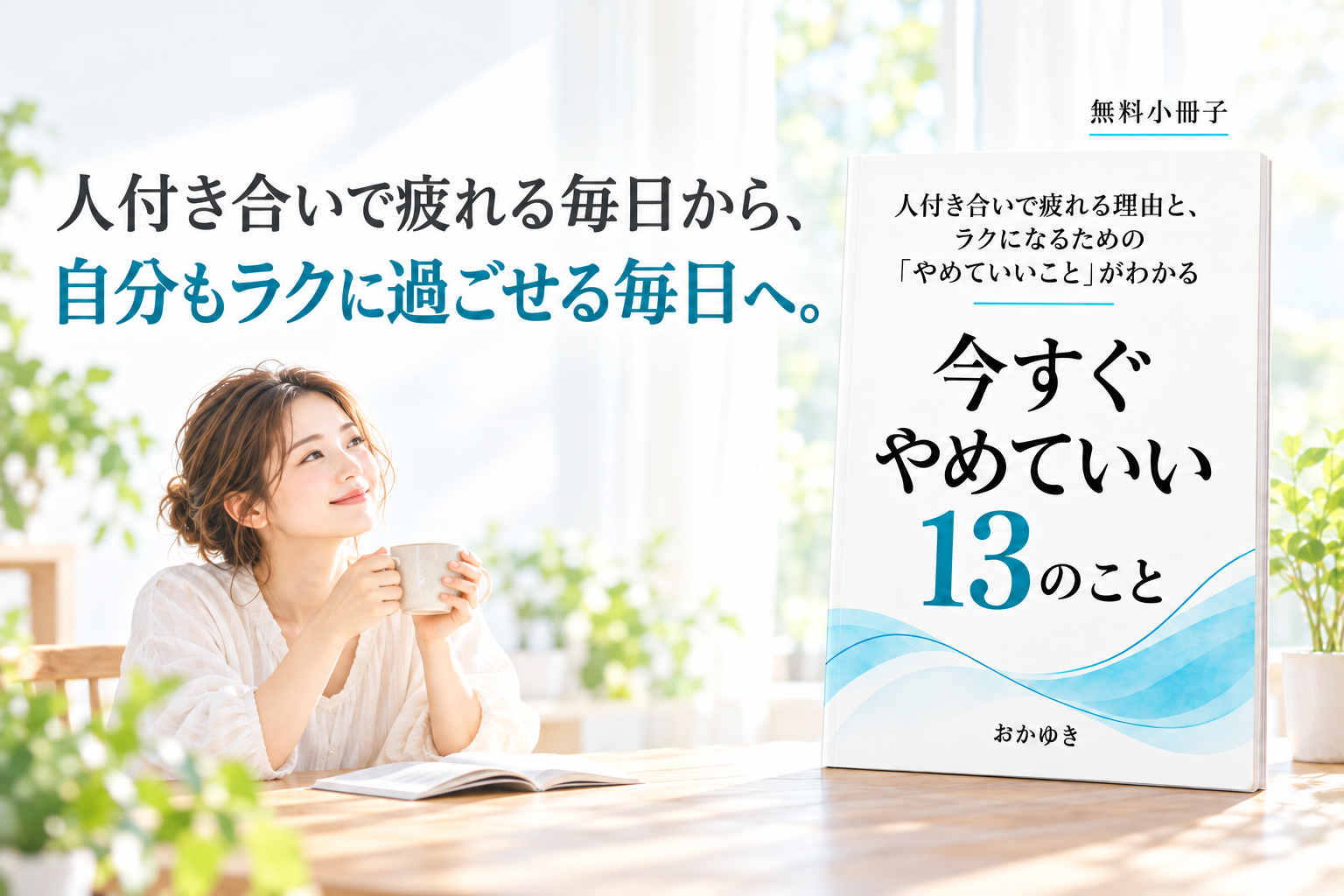 愚痴を聞いて疲れるときにも。人付き合いで疲れる毎日から、自分もラクに過ごせる毎日へ。無料小冊子『今すぐやめていい13のこと』