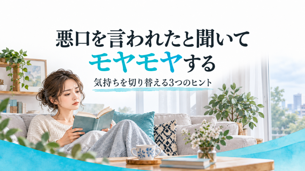 悪口を言われたと聞いてモヤモヤする 気持ちを切り替える3つのヒント